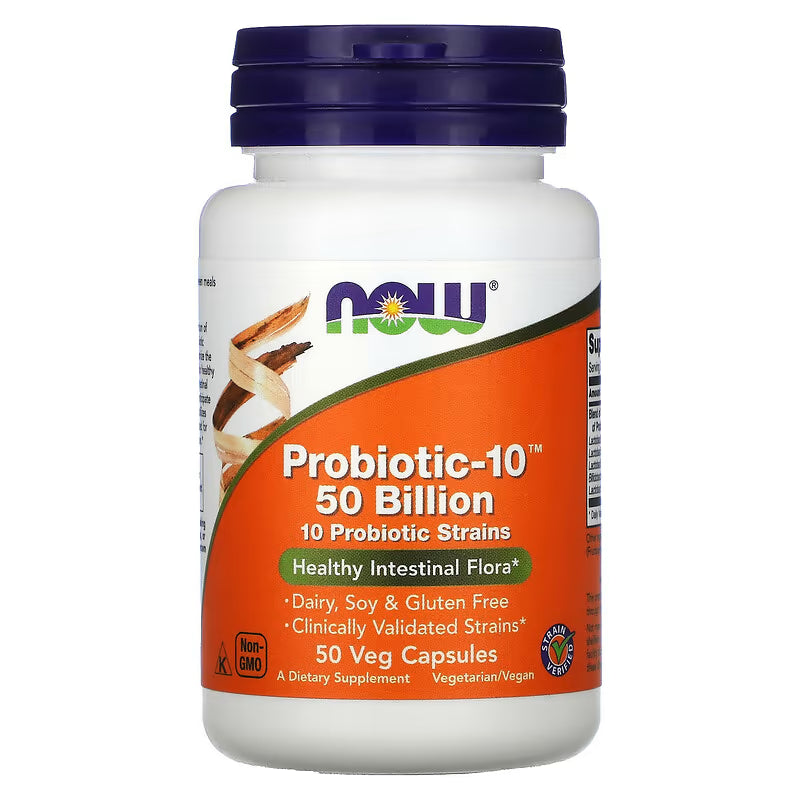 PASTILLA PROBIOTIC-10 NOW 50 CÁPSULAS