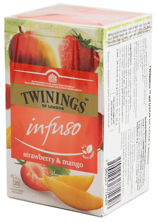 TÉ FRESA ,MANGO TWININGS OF LONDON 20 UNIDADES