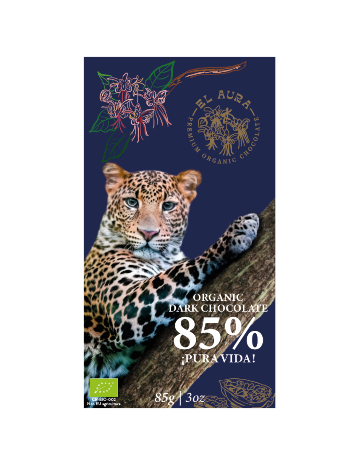 CHOCOLATE BARRA DARK 85% EL AURA 85G