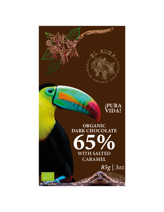 CHOCOLATE EN BARRA ORGANICO SAL CARAMELO EL AURA 85G