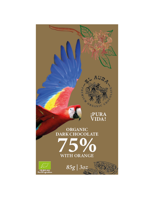 CHOCOLATE BARRA ORGANICO DARK NARANJA EL AURA 85G