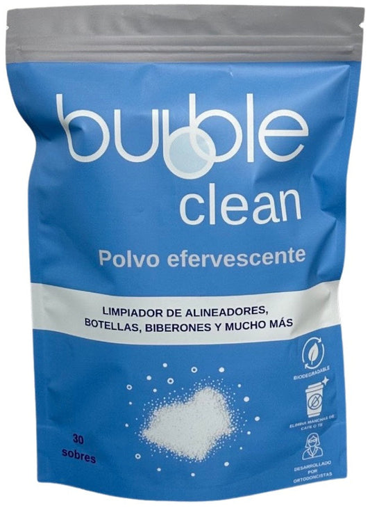 POLVO LIMPIADOR DE ALINEADORES Y BOTELLAS BUBBLE CLEAN 30 SOBRES