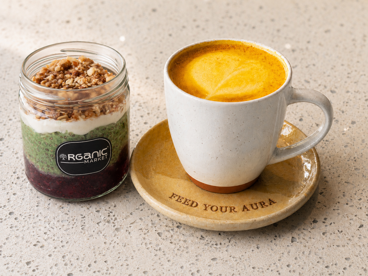 CHÍA PUDDING CON FRUTA + BEBIDA