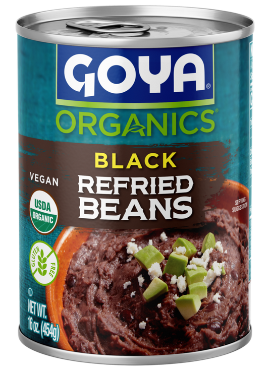 FRIJOLES NEGROS REFIRED ORGÁNICOS GOYA LATA 454G