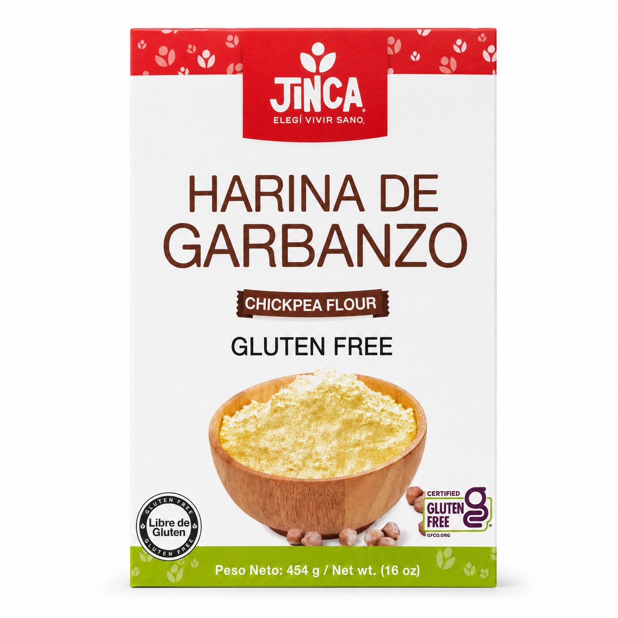 HARINA DE GARBANZO GLUTEN FREE JINCA 454G