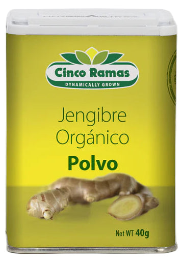 JENGIBRE POLVO ORGÁNICO CINCO RAMAS 40G