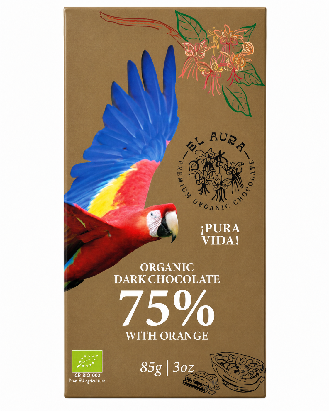 CHOCOLATE BARRA DARK 75% EL AURA 85G