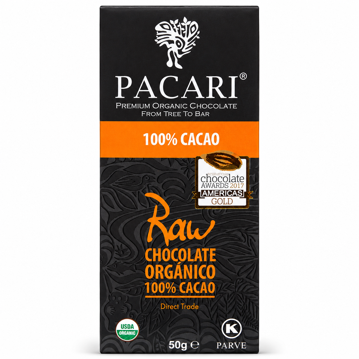 CHOCOLATE ORGÁNICO 100% PACCARI 50G
