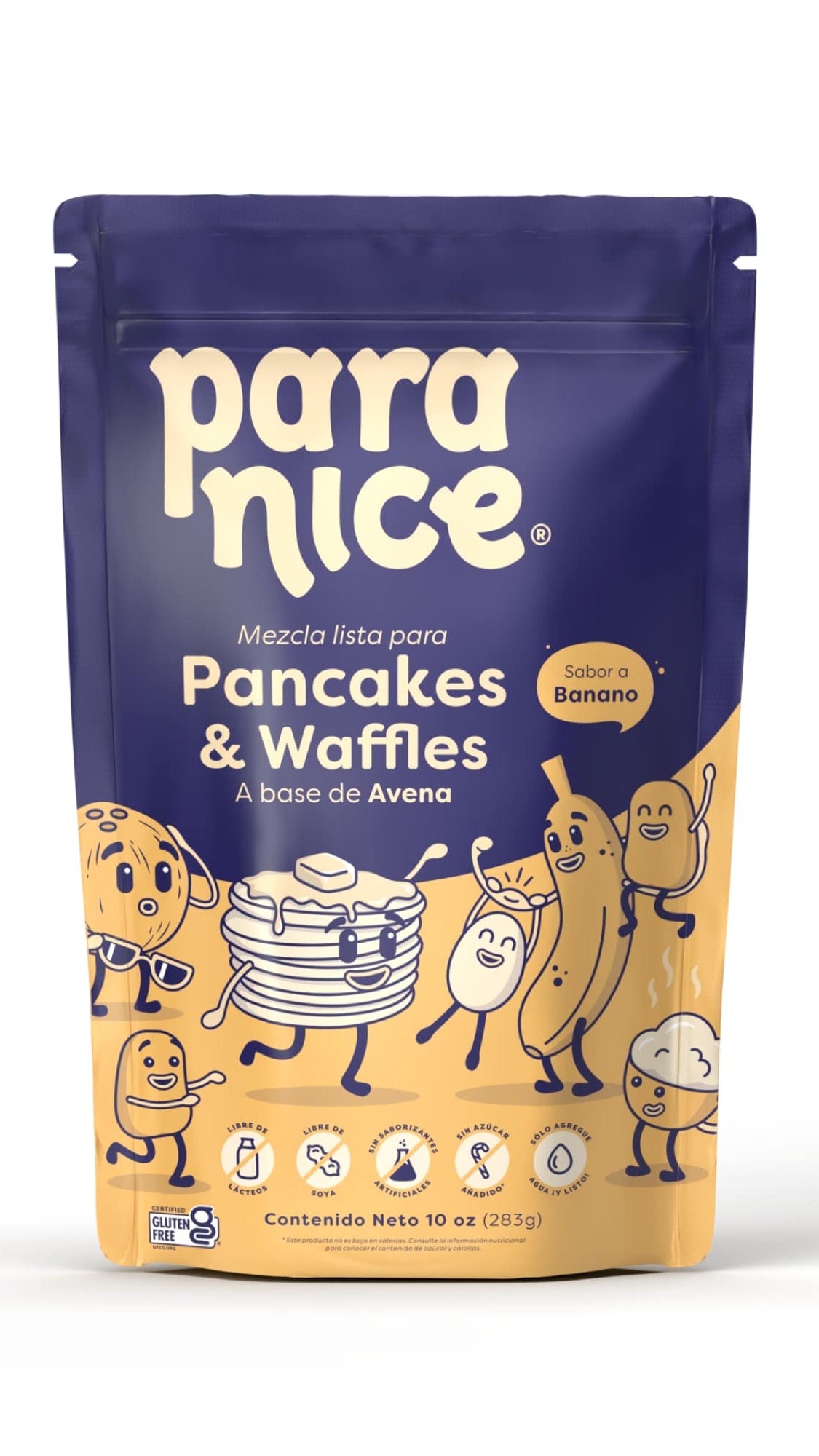 MEZCLA PANCAKES Y WAFFLES BANANO PARANIC 283G