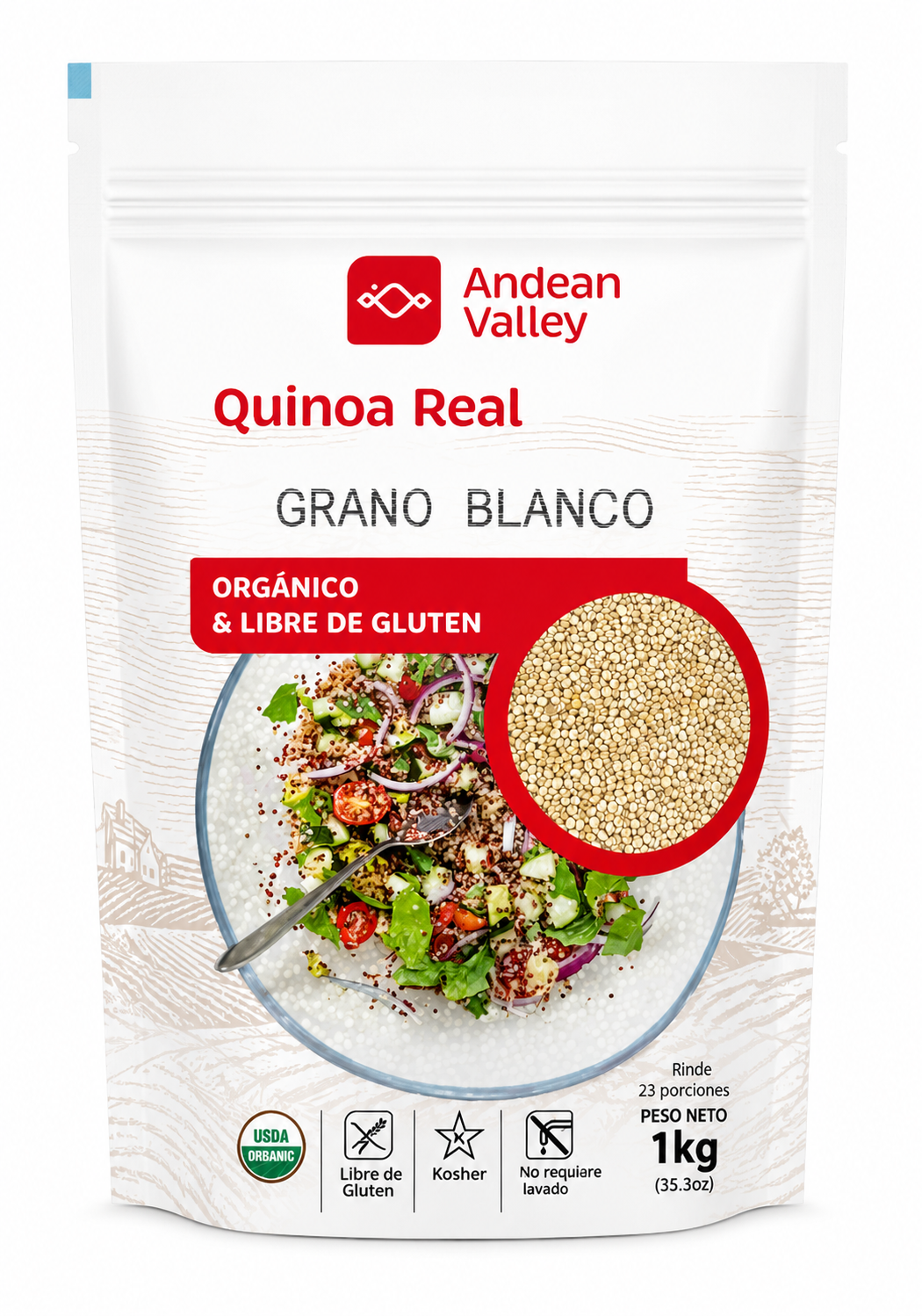 QUINOA GRANO BLANCO ANDEAN VALLEY 1KG