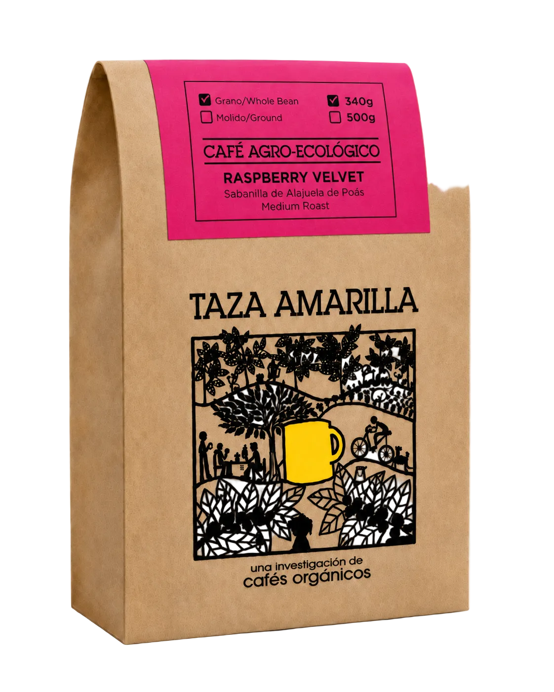 CAFÉ AGRO-ECOLÓGICO RASPBERRY VELVET TAZA AMARILLA 340G