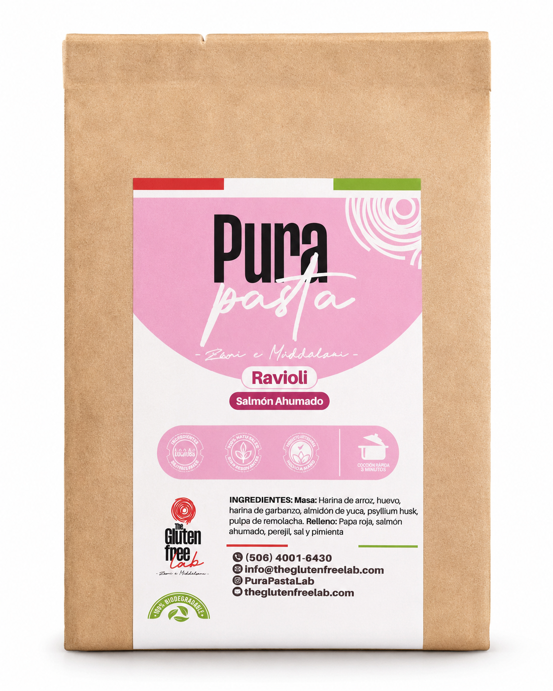 PASTA RAVIOLI SALMÓN AHUMADO PURA PASTA 250G
