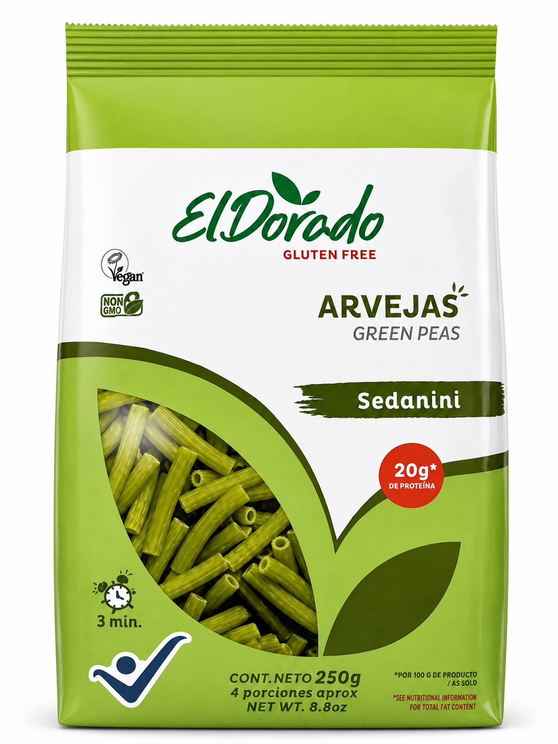 PASTA DE ARVEJAS EL DORADO GLUTEN FREE SEDANINI 250G