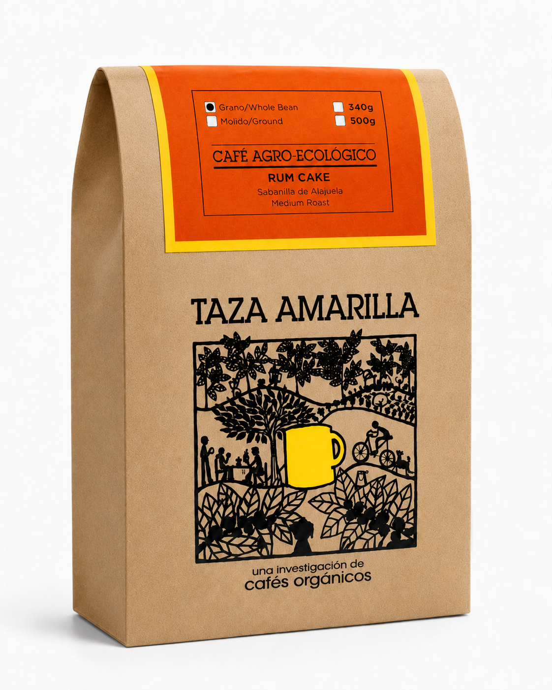 CAFE AGRO-ECOLÓGICO RUM CAKE GRANO TAZA AMARILLA 340G