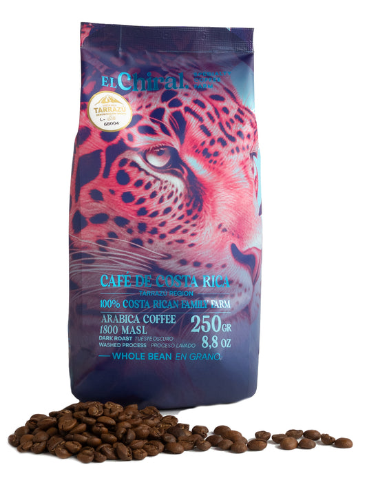 CAFÉ GRANO ENTERO PROCESO LAVADO TUESTE OSCURO EL CHIRAL 250G
