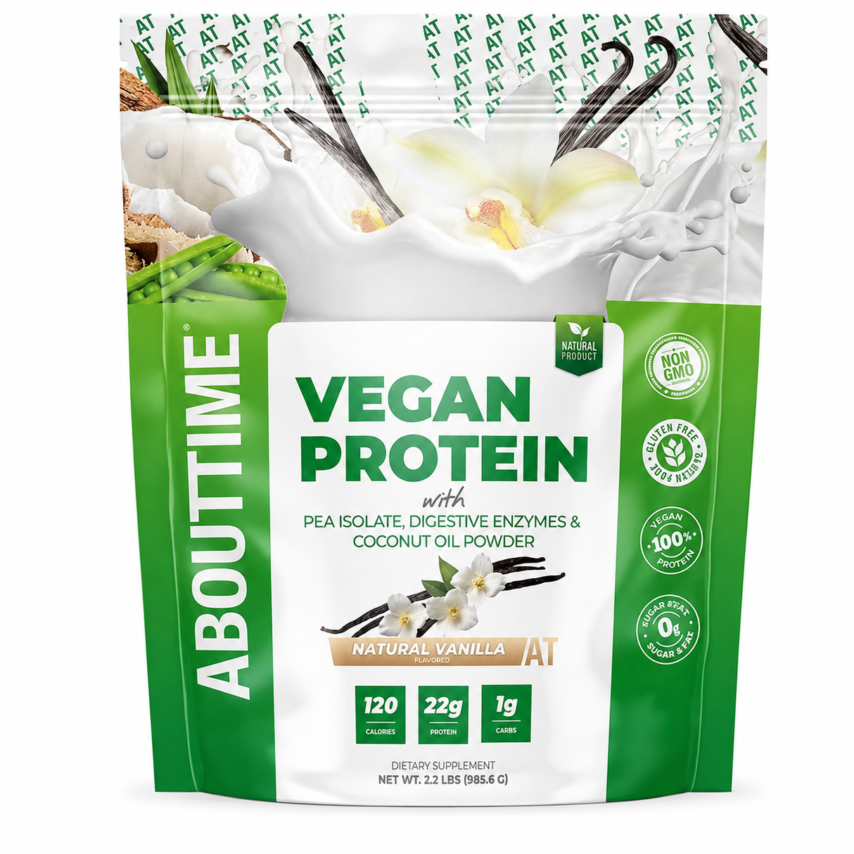 VEGAN PROTEIN VAINILLA ABOUTTIME 985.6G