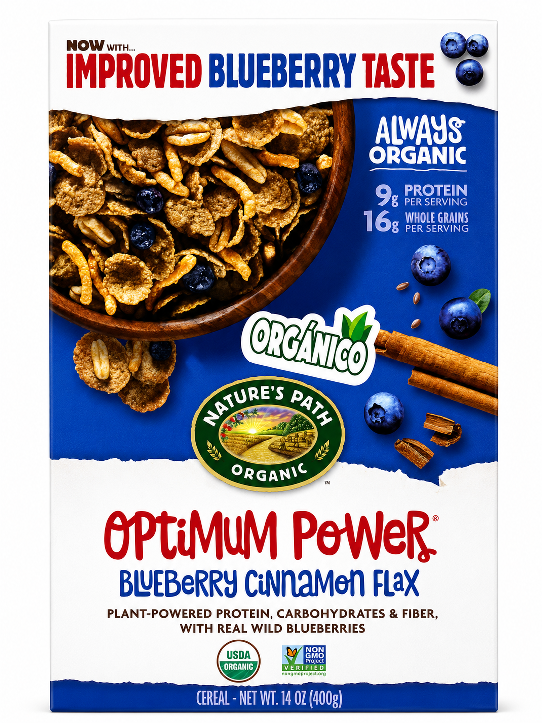 CEREAL ORGÁNICO ARÁNDANOS CANELA NATURES´PATH 400G
