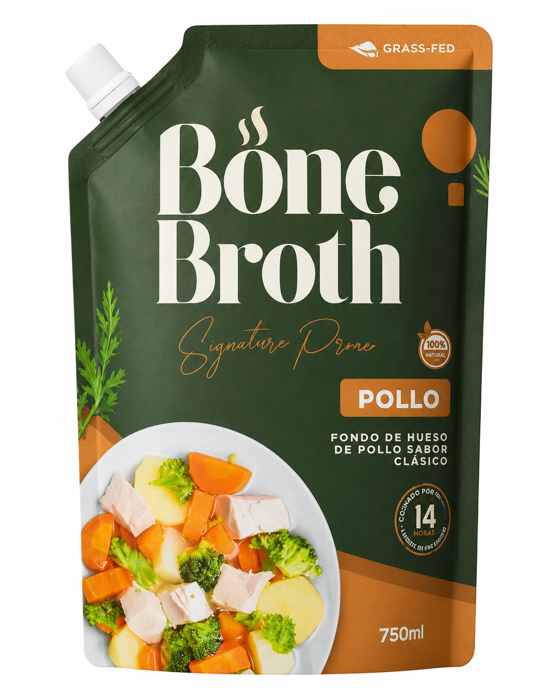BONE BROTH POLLO GRASSFED 750ML