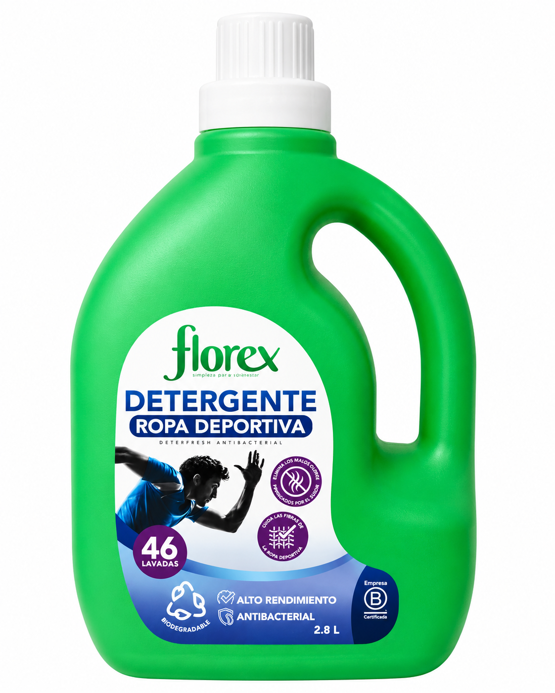 DETERGENTE LIQUIDO ROPA DEPORTIVA FLOREX 2.8L
