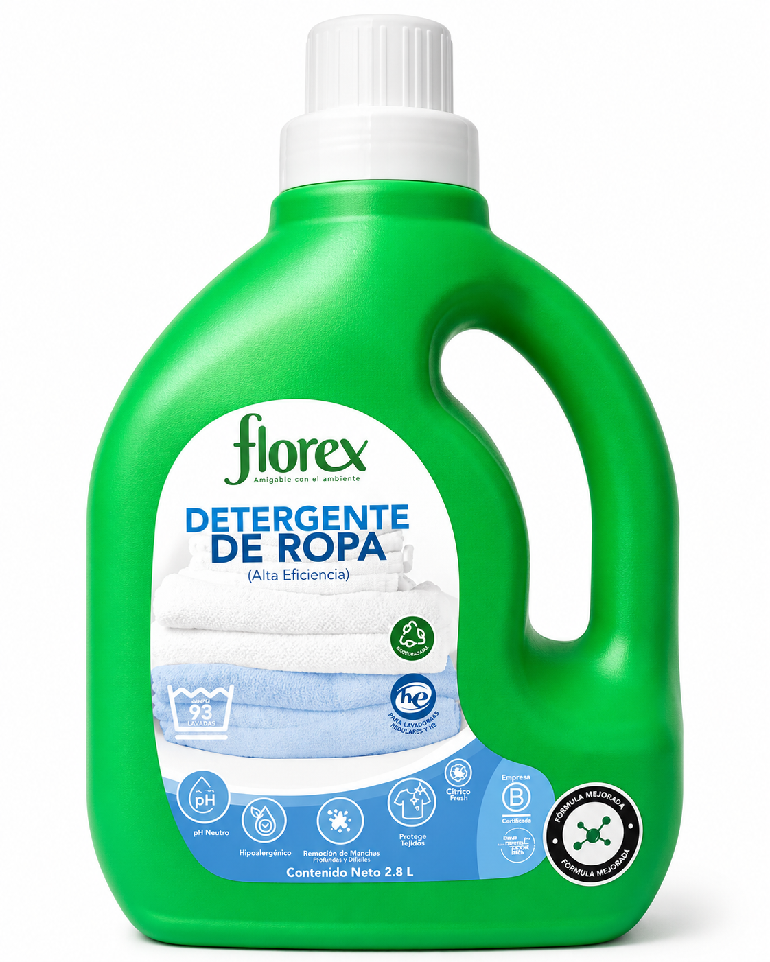DETERGENTE ROPA ALTA EFICIENCIA FLOREX 2.8L