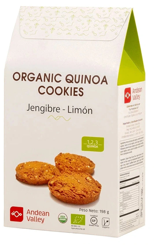 GALLETA QUINOA JENGIBRE LIMÓN ARÁNDANO ANDEAN VALLEY 200G