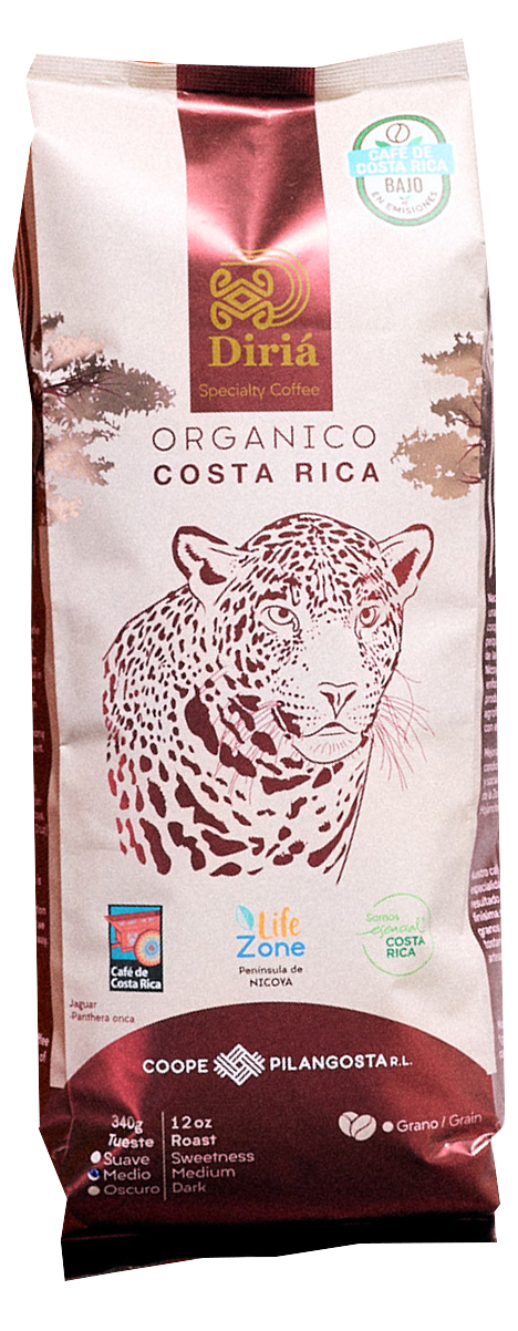 CAFÉ GRANO ENTERO ORGÁNICO DULCE MEDIO JAGUAR DIRÍA 340G