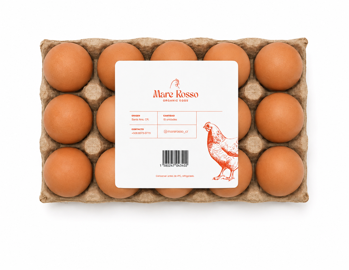 HUEVOS 15 UNIDADES PASTOREO PREMIUM ORGÁNICO MARE ROSSO
