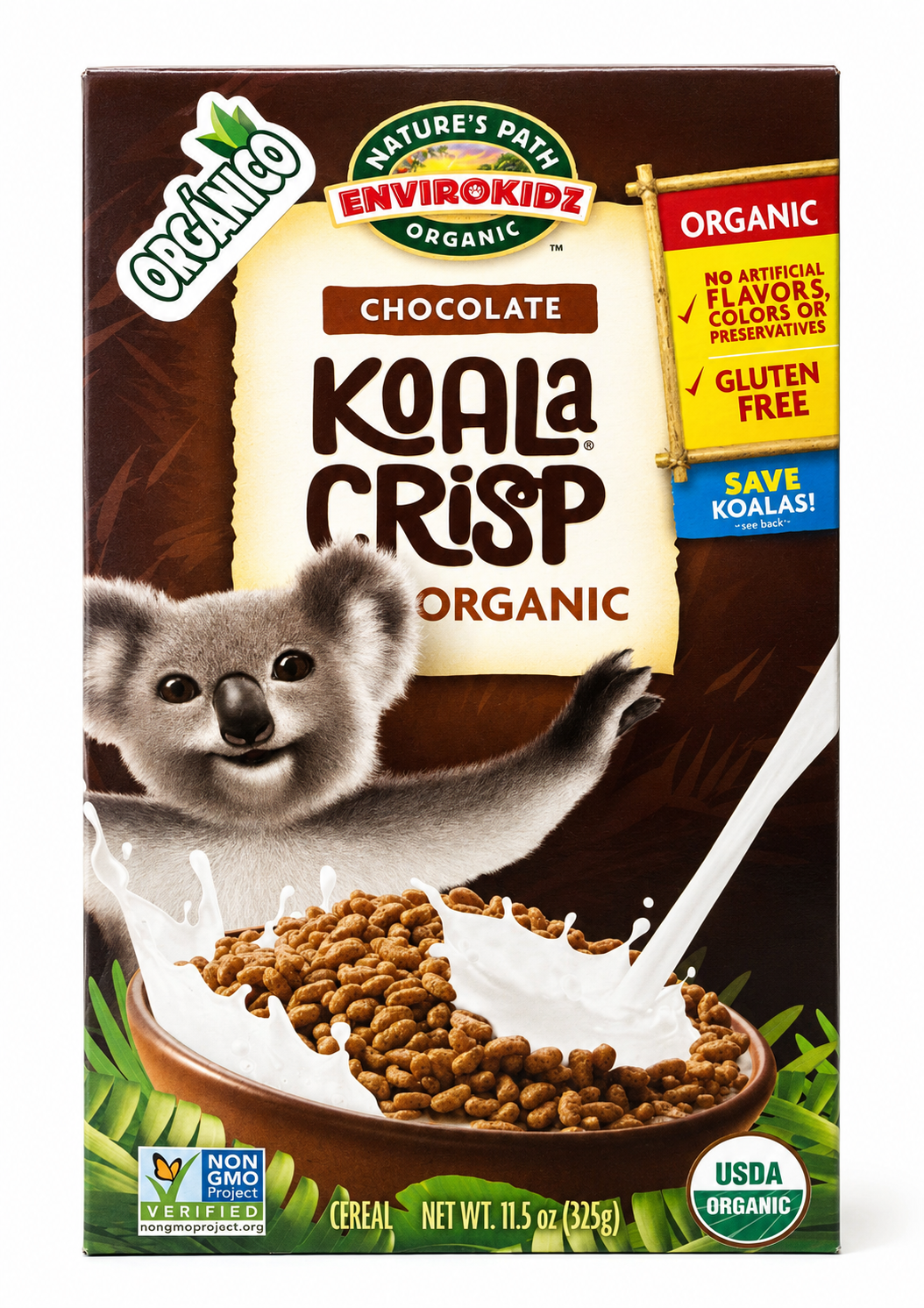 CEREAL ORGÁNICO KOALA CRISP CHOCOLATE NATURES PATH 325G