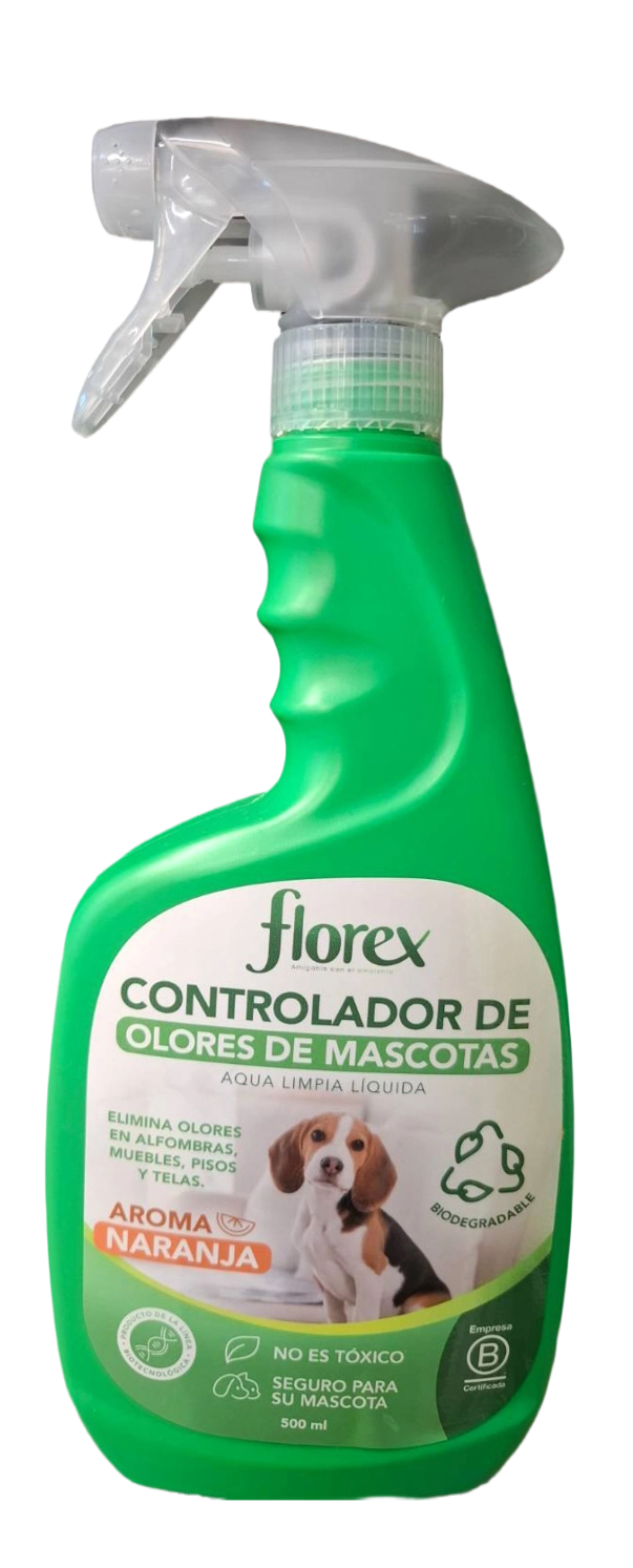 CONTROLADOR DE OLORES DE MASCOTAS FLOREX 500ML