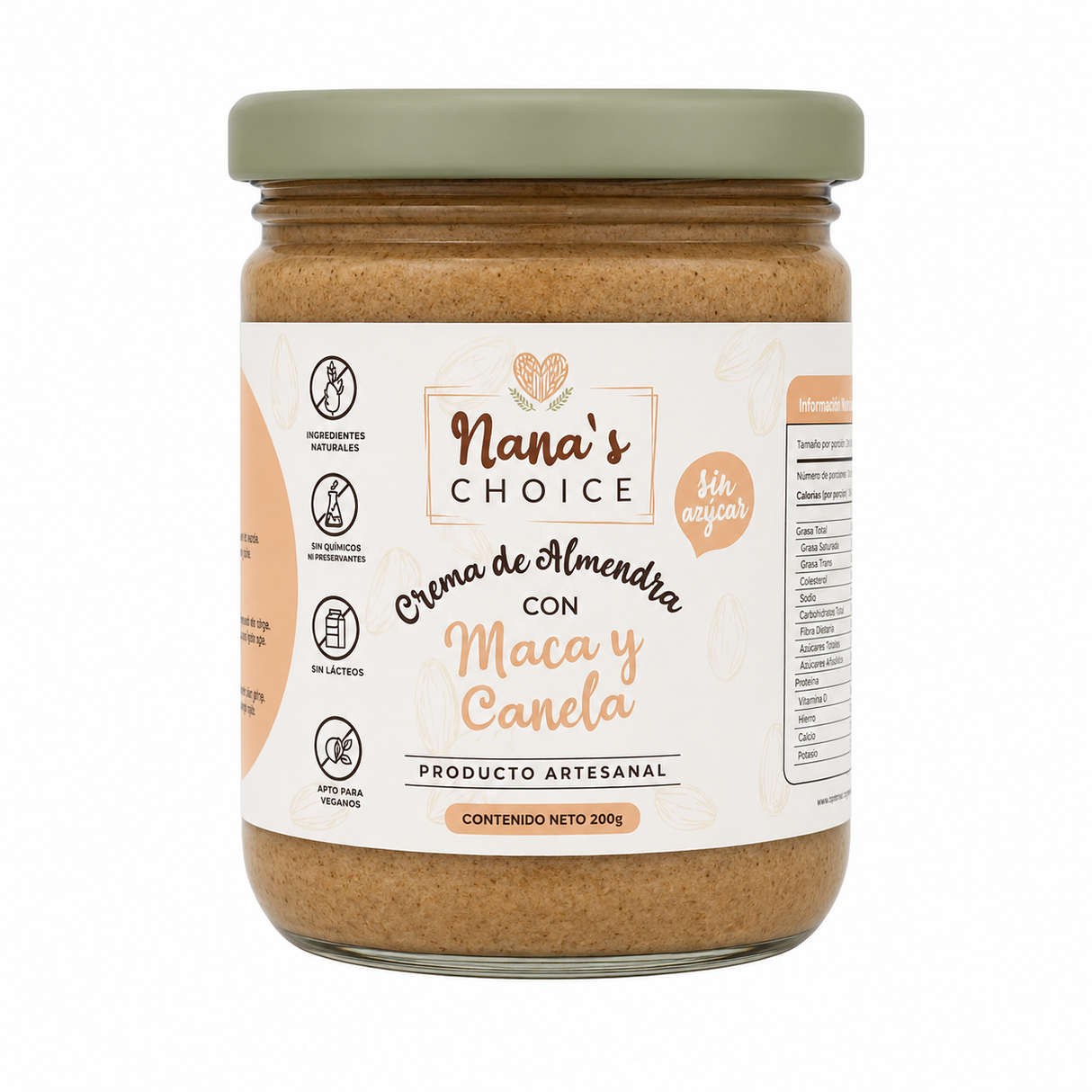 CREMA DE ALMENDRA CON MACA Y CANELA NANA CHOICE FRASCO 230G
