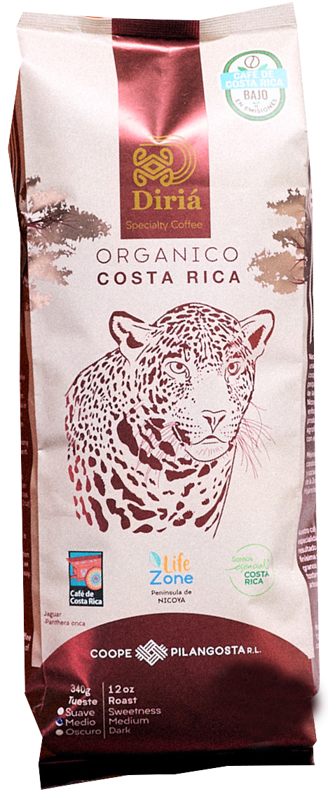 CAFÉ MOLIDO ORGÁNICO DULCE MEDIO JAGUAR DIRÍA 340g