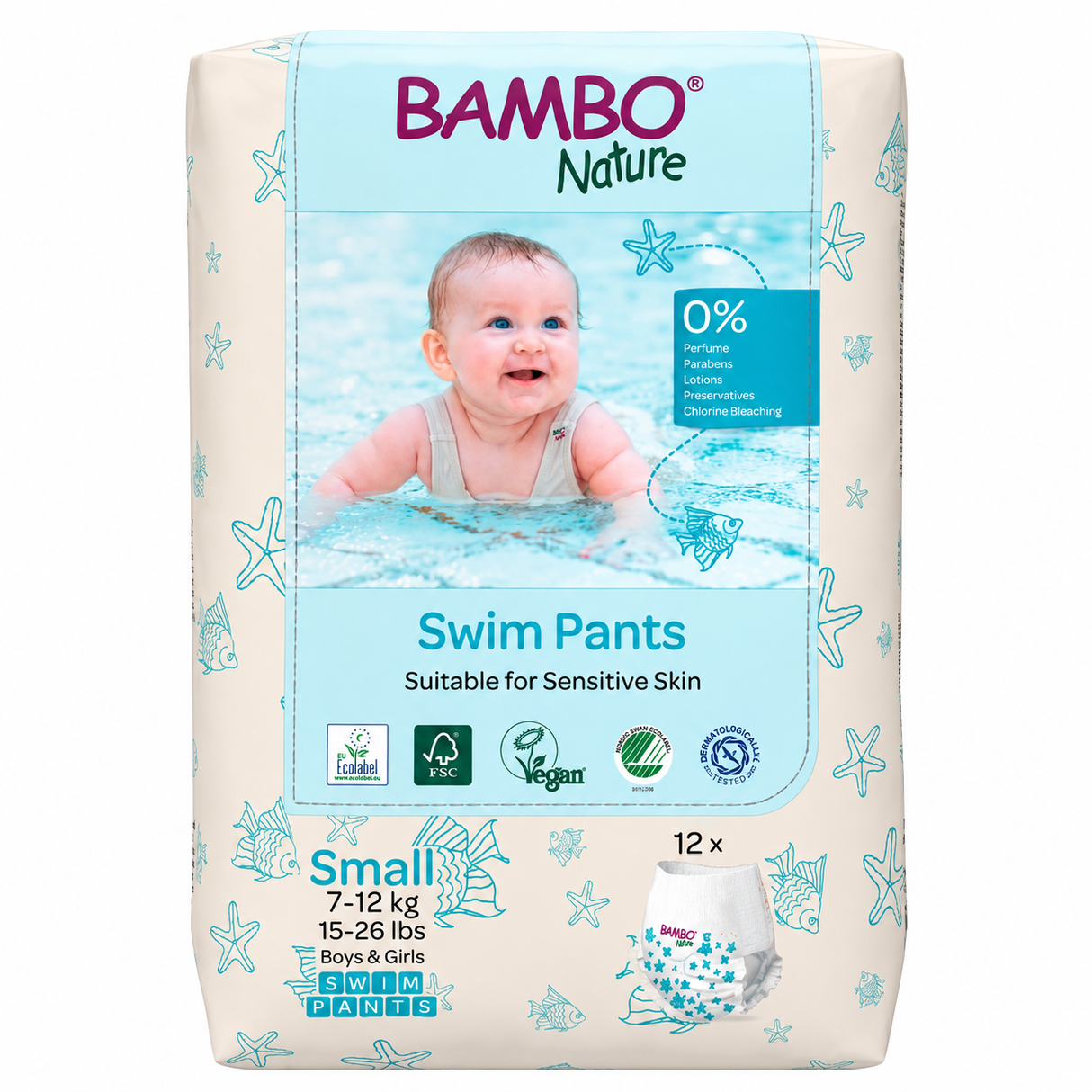 PAÑALES DESECHABLES SWIM PANTS BAMBO NATURE 12 UNIDADES