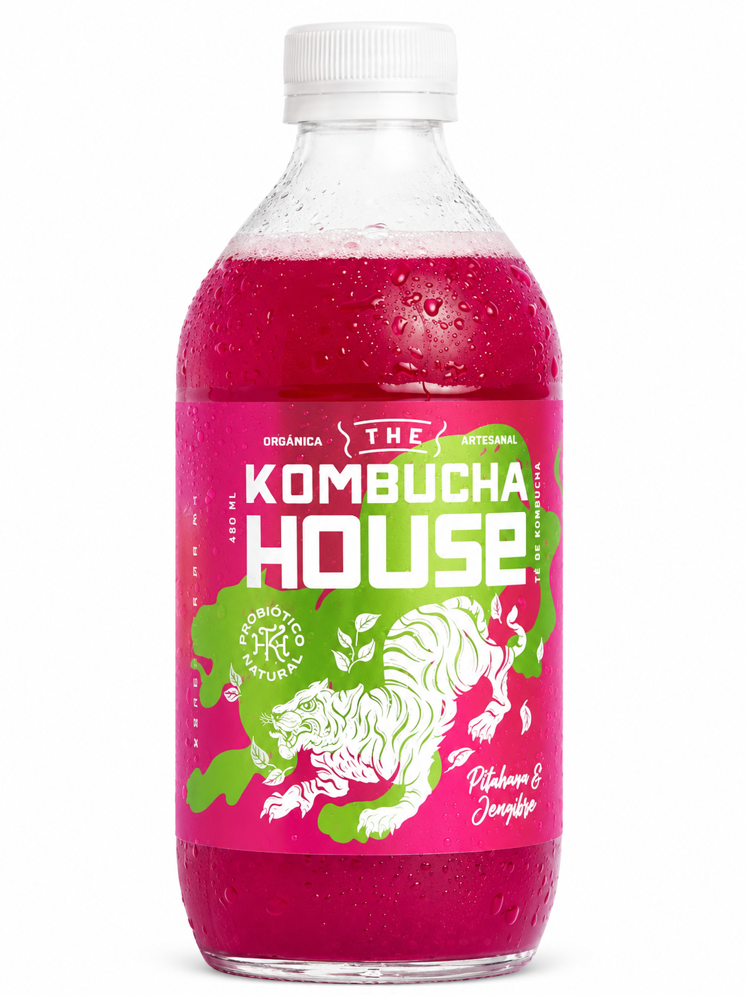KOMBUCHA HOUSE PITAYA JENGIBRE BOTELLA 480ML