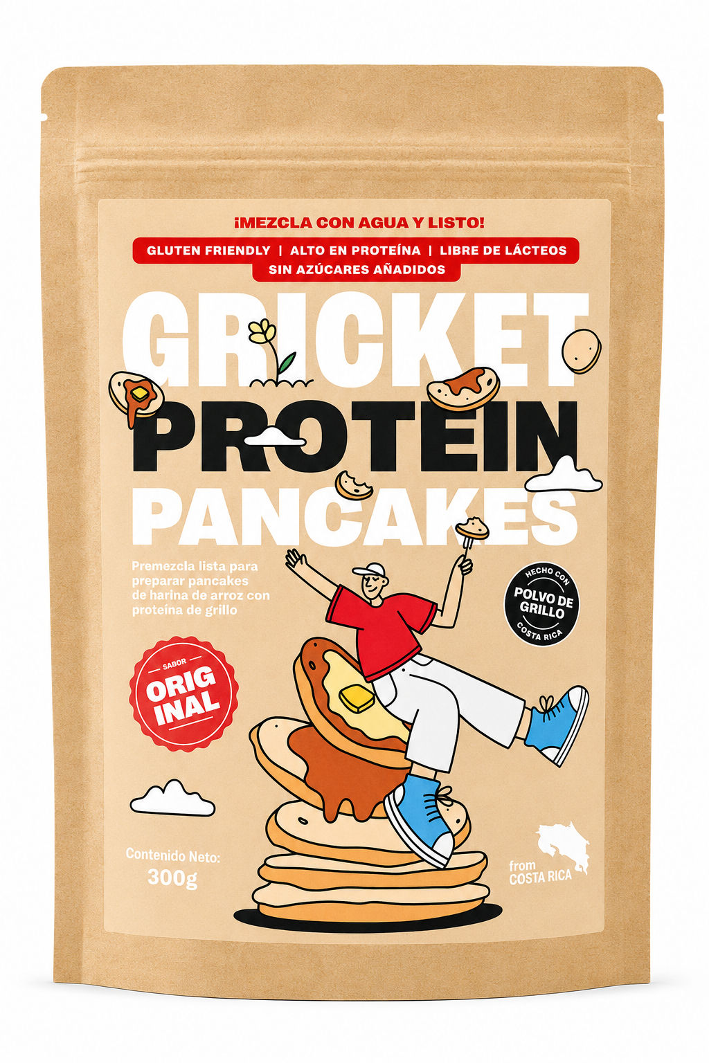 PRE MEZCLA DE PANCAKE DE PROTEÍNA DE GRILLO GRICKET PROTEIN 300G