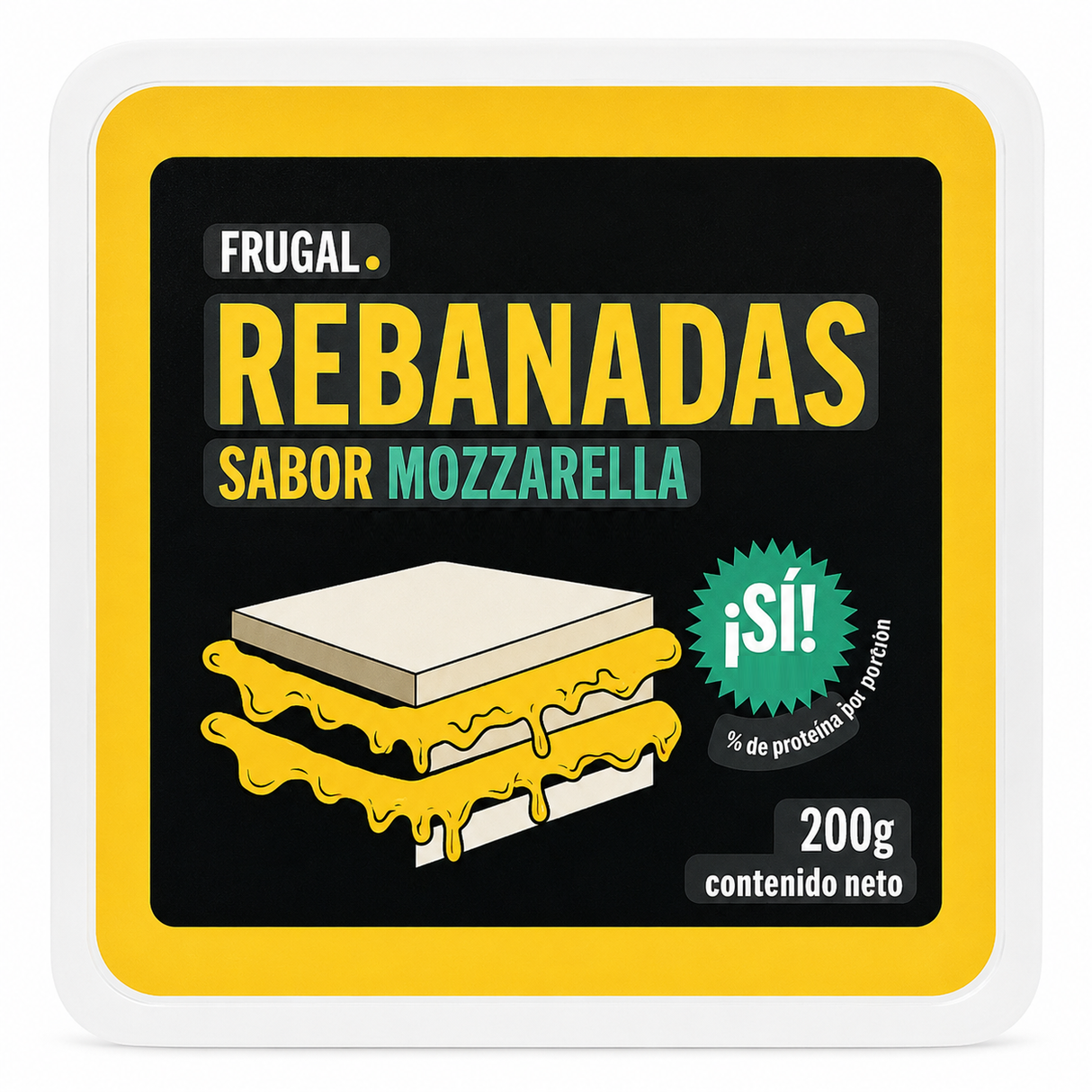 QUESO MOZZARELLA REBANADO VEGETAL FRUGAL 200G