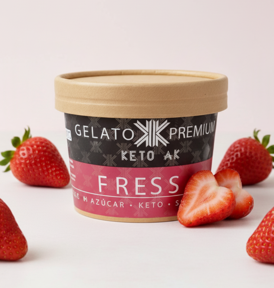GELATO DE FRESA SIN AZÚCAR KETO AK - 220G