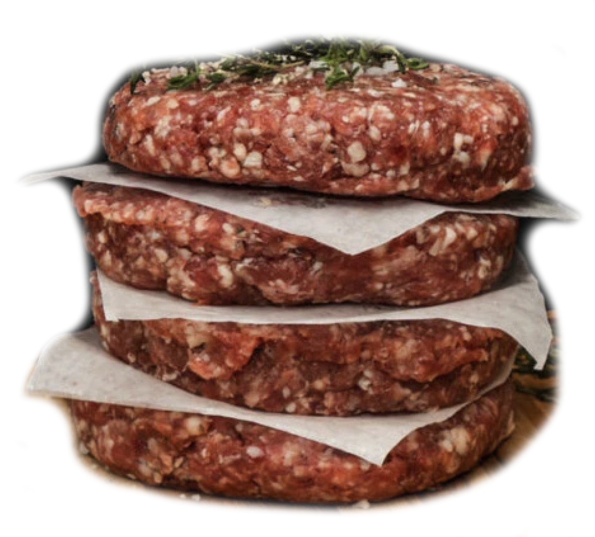 TORTAS DE RES PARA HAMBURGUESA GRASS-FED 4 UNIDADES DE 190G