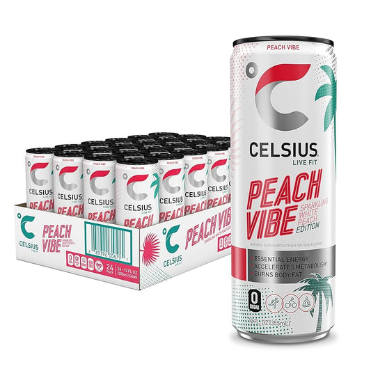 BEBIDA ENERGIZANTE PEACH VIBE CELSIUS 355ML