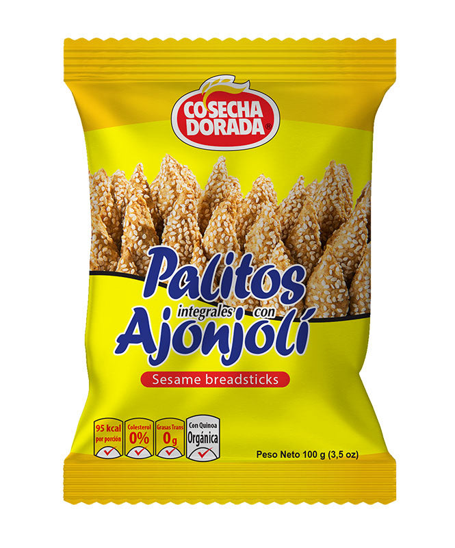 SNACK PALITOS AJONJOLI COSECHA DORADA 100G