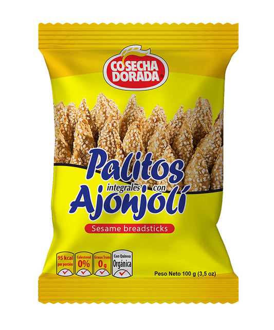 SNACK PALITOS AJONJOLI COSECHA DORADA 100G
