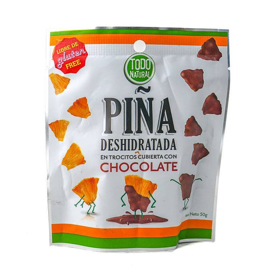 SNACK PIÑA DESHIDRATADA CON CHOCOLATE TODO NATURAL 50G