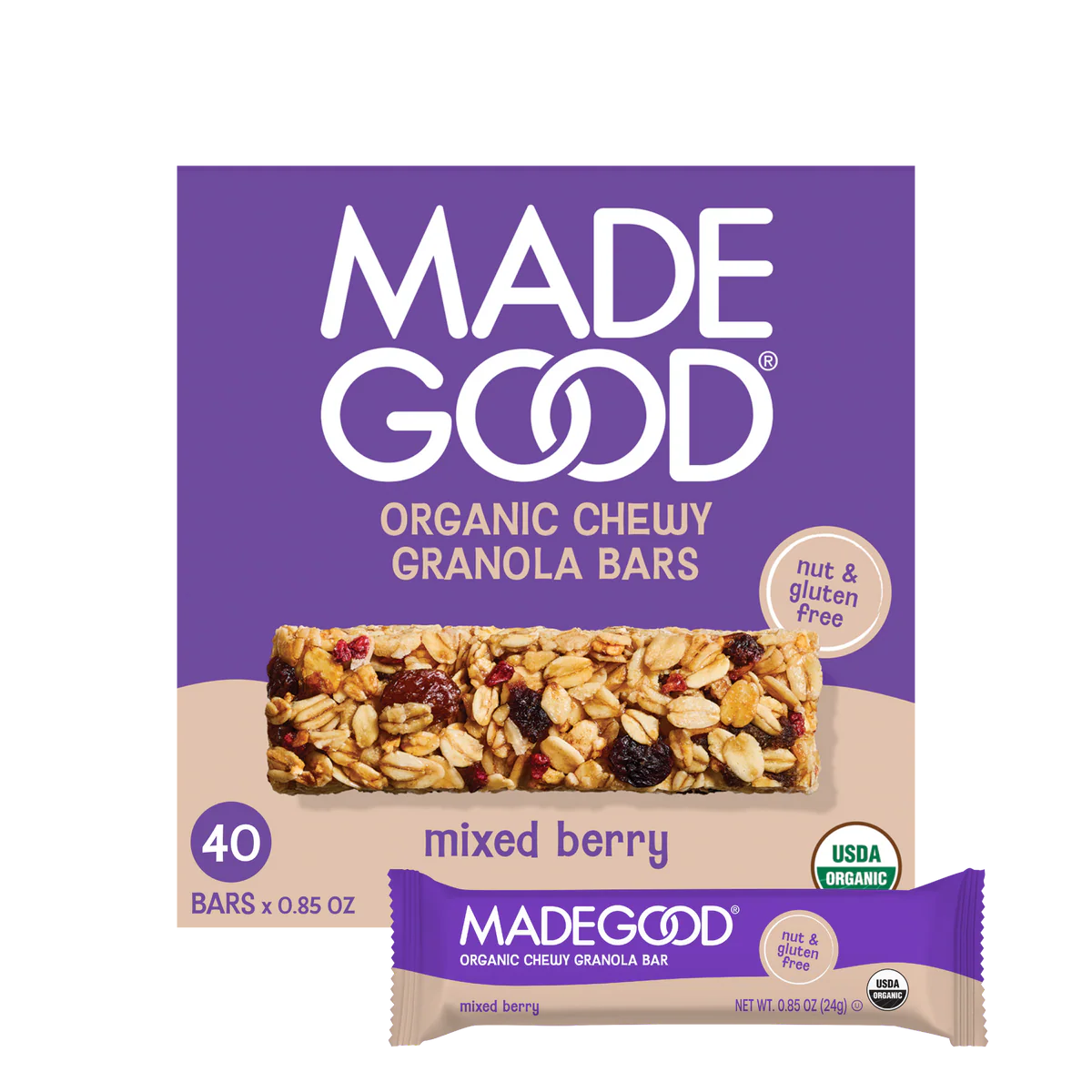 BARRAS GRANOLA MIXED BERRY MADE GOOD 5 UNIDADES 120G