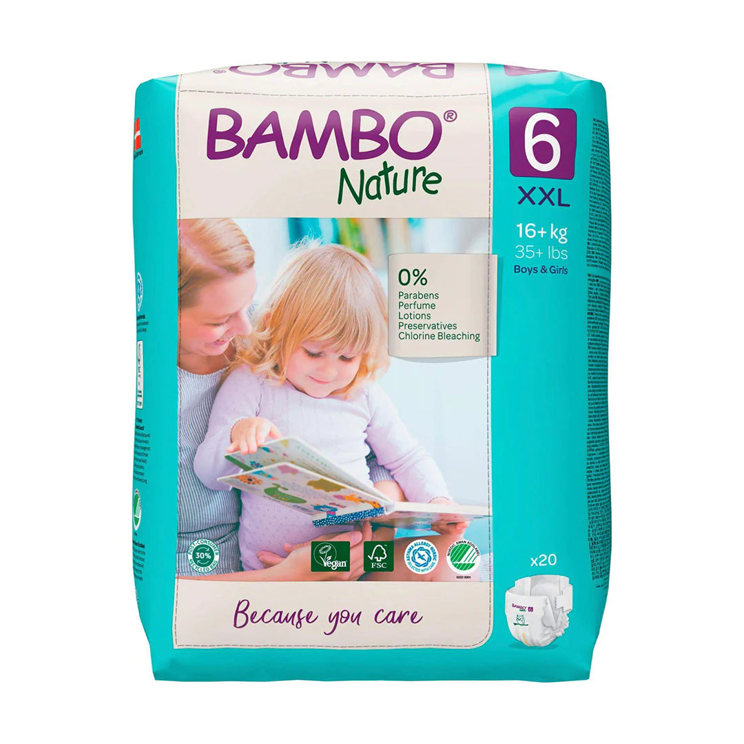 PAÑALES TALLA 6XXL BAMBO NATURE 20 UNIDADES