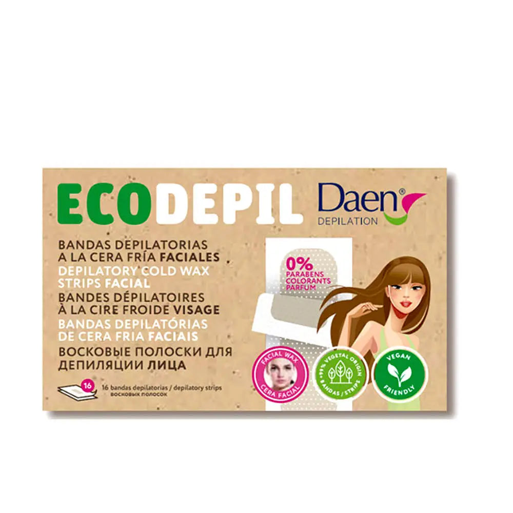 BANDAS PEDILATORIAS FACIALES ECODEPIL 16 UNIDADES