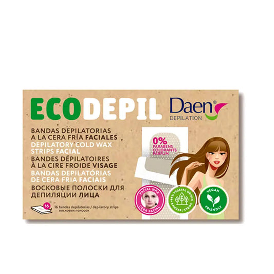 BANDAS PEDILATORIAS FACIALES ECODEPIL 16 UNIDADES