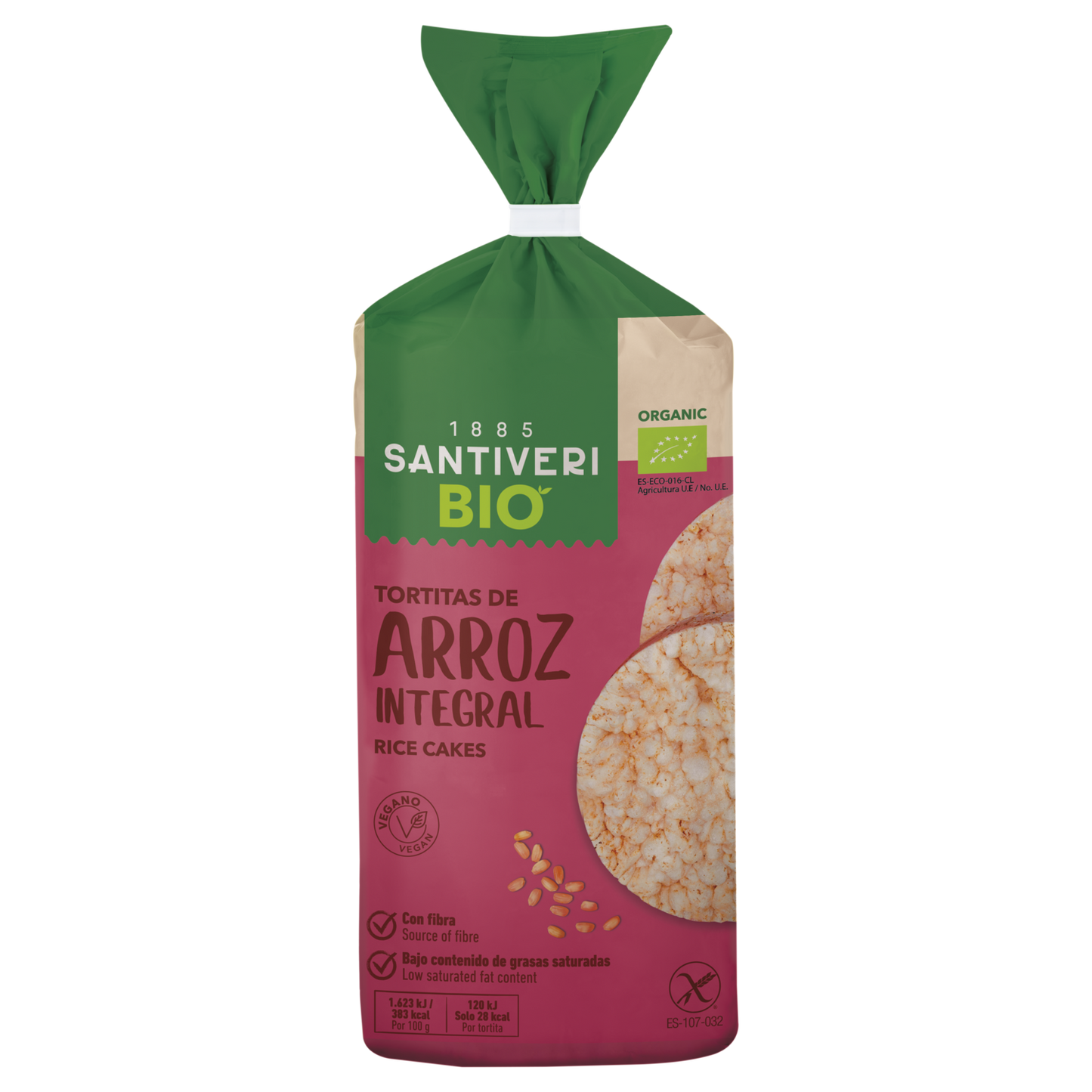 TORTITAS ARROZ INTEGRAL SANTIVERI 100g