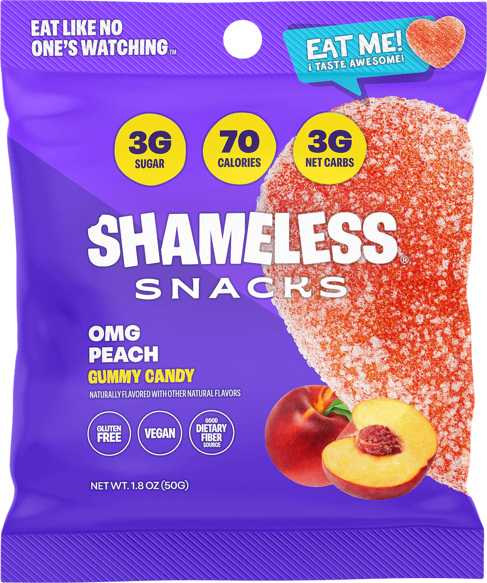 SNACK PEACH GUMMY SHAMELESS 60G