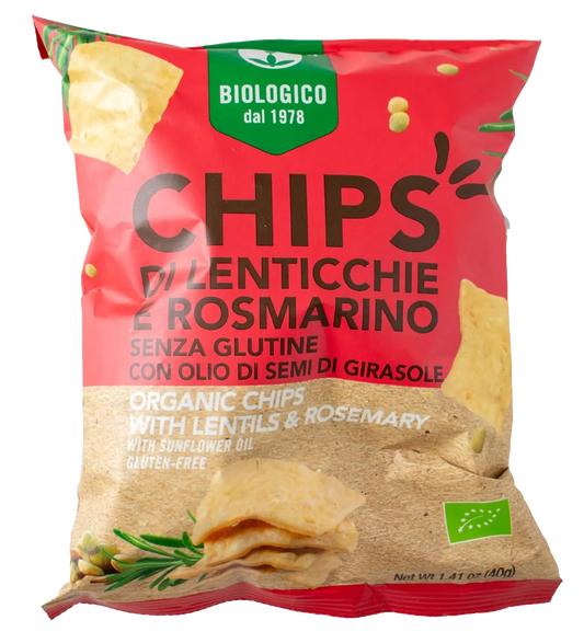 CHIPS DE LENTEJA Y ROMERO BIOLOGICO 40G