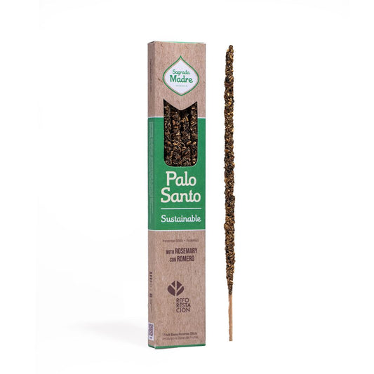 INCIENSO PALO SANTO CON ROMERO SAGRADA MADRE 8 UNIDADES