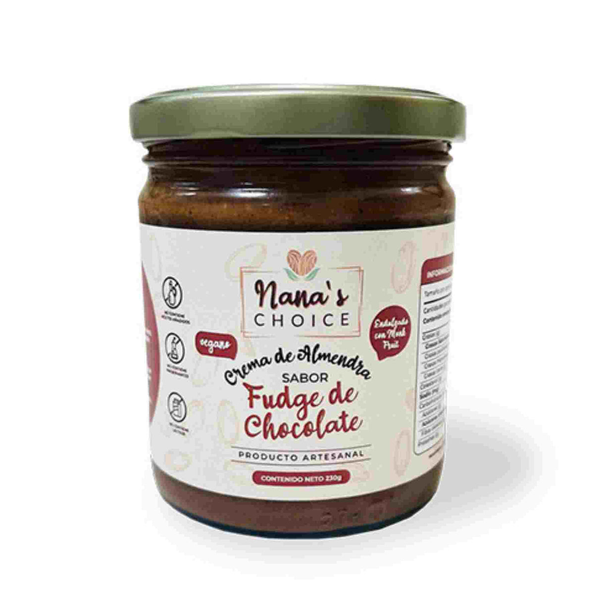 FUDGE DE CHOCOLATE CON ALMENDRAS NANA´S  CHOICE 230G